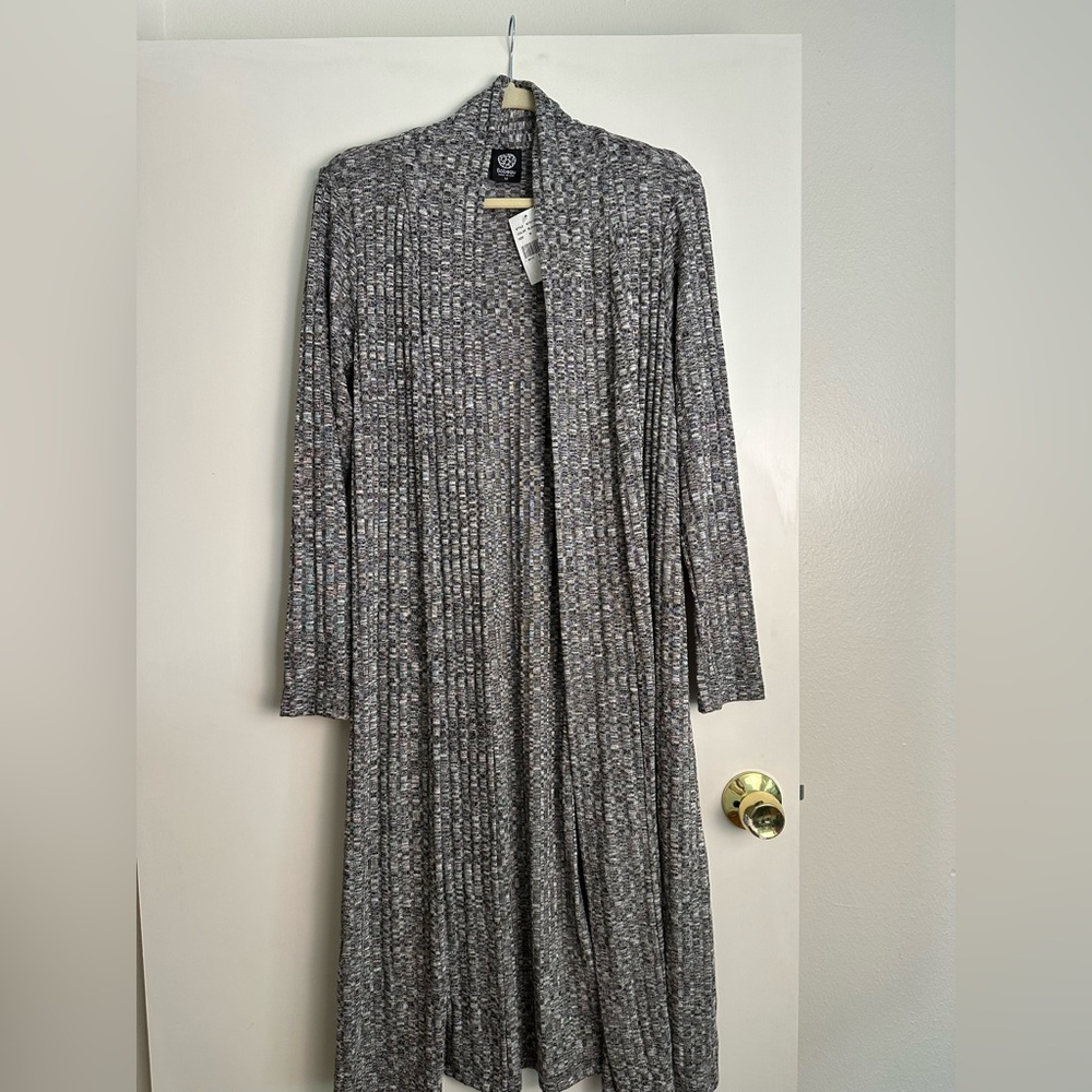 NWT Long Open Cardigan Bobeau Grey Medium